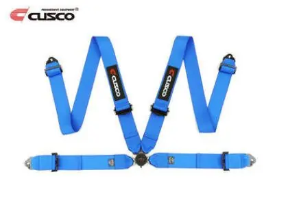 Cusco 4 Point Harness 3 Inch Blue Certified