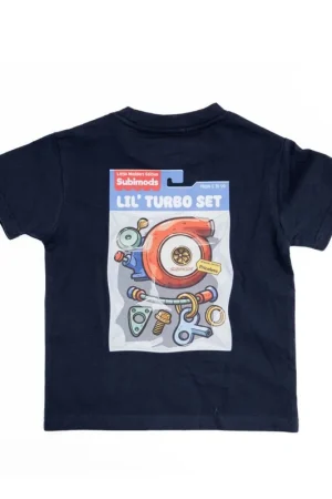 Hassle-Free Returns Subimods Official "Lil' Turbo Set" Kids Short Sleeve Shirt Ink Blue