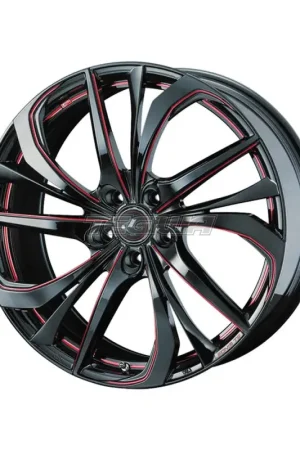 While Supplies Last Leonis TE Alloy Wheel 18x8 5x114.3 ET42 BK/SC/RED 73mm CB