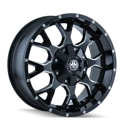 Mayhem Warrior 8015 5x114.3/5x127 18x9+18 Black/Milled Spokes Buy Online