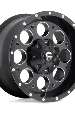 Instant Buy Fuel 1PC D525 REVOLVER 5X114.3/5X120.65 15X8 -18 MATTE BLACK MILLED