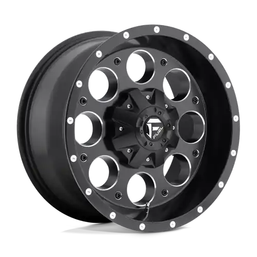 Instant Buy Fuel 1PC D525 REVOLVER 5X114.3/5X120.65 15X8 -18 MATTE BLACK MILLED