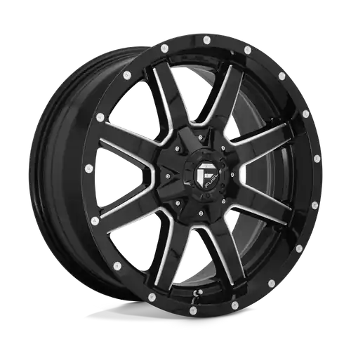 Luxury Fuel 1PC D610 MAVERICK 8X165.1 20X10 -18 GLOSS BLACK MILLED