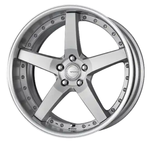 Top Pick Work Gnosis Gr203 5x112 19x9.5+38 O Disk Brush Silver Clear