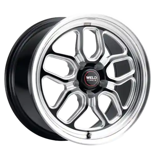 WELD Performance Laguna Drag 5x112 18x5 -23 Gloss Black/Milled Diamond Cut Lip Affordable