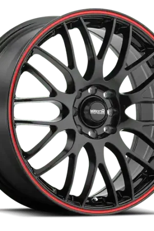 Konig Maxxim Maze 5X110/5X115 18x7.5+45 Black/Red Stripe Bargain