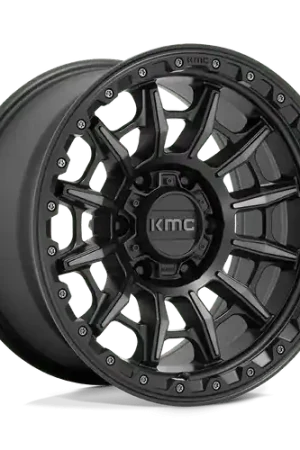 KMC KM547 CARNAGE 5X127 17X9 -12 SATIN BLACK WITH GRAY TINT Worldwide Shipping