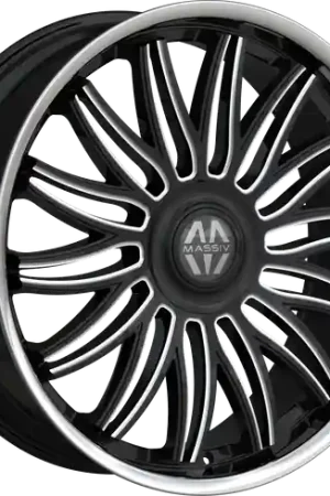 Crafted MASSIV 928 6X132/6X139.7 24x9 +25 BLACK MILLED STAINLESS LIP