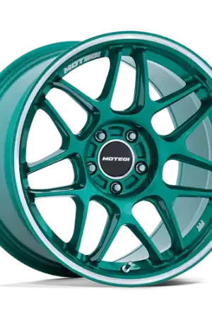 Motegi MR158 TSUBAKI 5X120 18x10.5 +35 HOKKAIDO GREEN W/ MACHINED LIP Modern