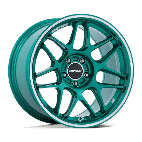 Motegi MR158 TSUBAKI 5X120 18x10.5 +35 HOKKAIDO GREEN W/ MACHINED LIP Modern