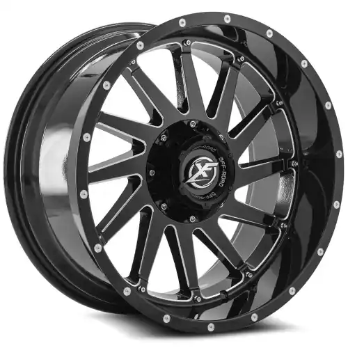 Wholesale XF Off-Road XF-216 8x165.1/8x170 20x10 -12 Gloss Black Milled W/Rivets