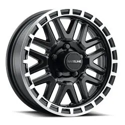 Raceline 953BM Krank Trailer 5x114.3 15x5 0 Black and Machined Money Back Guarantee