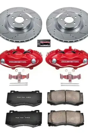 PowerStop Z23 Evolution Sport Brake Rotor, Pad and Caliper Kit; Front Clearance