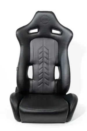 Modern NRG Reclinable Sport Seats (Pair) The Arrow Black Vinyl w/ Pressed NRG — PMD Premier Motoring Development