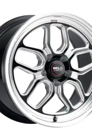 WELD Performance Laguna Drag 5x115 15x10 +22 Gloss Black/Milled Diamond Cut Lip Today Only
