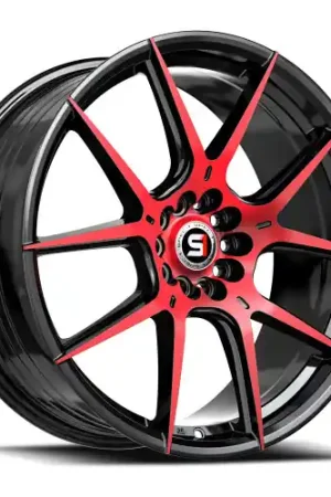 Spec-1 SP-71 5x112/5x114.3 20x8.5 +38 Gloss Black & Red Machined Top Pick