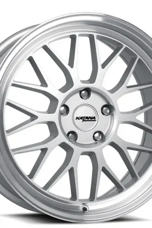18" Katana Racing Wheels KR06 Gloss Silver with Machined Lip Rims Original