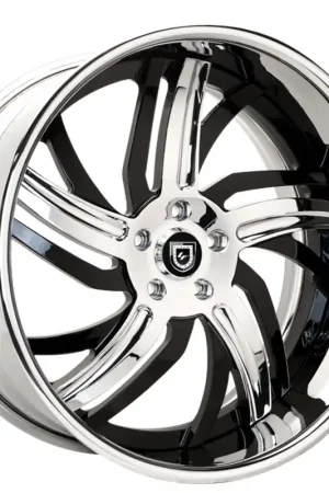Markdown 19" Lexani Forged Wheels LF-724 Chrome with Black Accents Rims