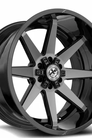 Brand New 20" XF Off-Road Wheels XF-236 Gloss Black with Brushed Double Dark Tint Rims