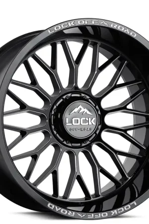 Popular 22" Lock Off-Road Wheels X-Treme Rampage Gloss Black Milled Rims