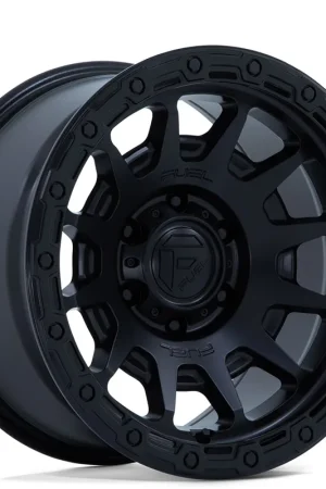 Limited Time 17" Fuel Wheels FC884 Fortress Matte Black with Gloss Black Lip Off-Road Rims