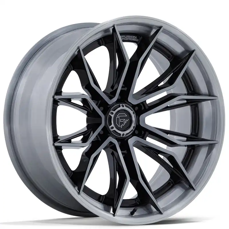 Shop Now 22" Fuel Wheels FC404 Mutiny Gloss Black with Brushed Dark Tint Off-Road Fusion Forged Rims