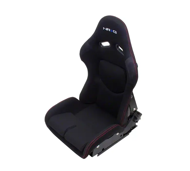 NRG Innovations Reclinable Bucket Seat; Medium; Black Cloth with Red Stitching Shop Now
