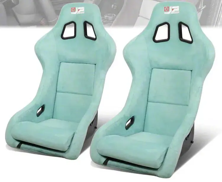 Microfiber Suede Medium Racing Bucket Seats with Seat Sliders; Lake Blue Seasonal Sale