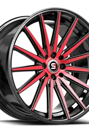Spec-1 SP-69 5x112/5x114.3 19x8.5 +38 Gloss Black & Red Machined Genuine