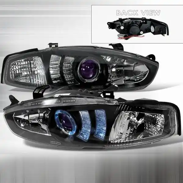 Mitsubishi Mirage 2DR Custom Disco Black Halo Projector Headlights - LHP-MRG972JMB-TM Crafted
