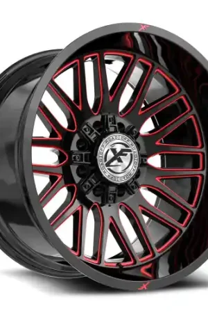 Secure Checkout XF Off-Road XF-240 8x165.1/8x180 24x12 -44 Gloss Black & Red Milled
