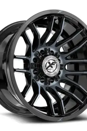 Professional Grade XF Off-Road XF-232 8x165.1/8x180 20x10 -12 Gloss Black & Machined Titanium Double Dark Tint