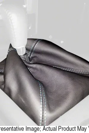 Get Yours Automatic Transmission Shifter Boot; Black Alcantara with Red Stitching