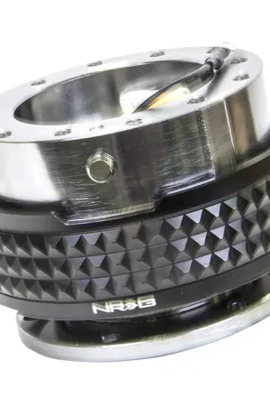 Handmade NRG Innovations Steering Wheel Hub Quick Release; Gunmetal with Black Pyramid Ring
