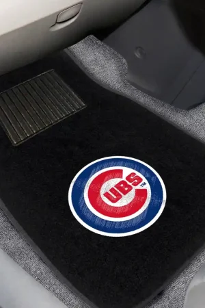 Order Now Embroidered Front Floor Mats with Chicago Cubs Logo; Black