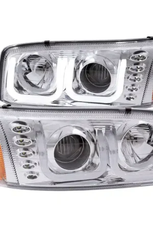 Direct From Factory ANZO 1999-2006 GMC Sierra 1500 Projector Headlights w/ U-Bar Chrome — PMD Premier Motoring Development
