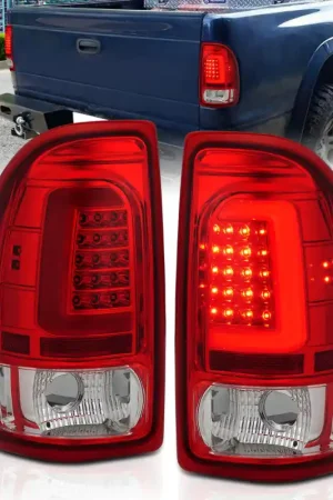 ANZO 1997-2004 Dodge Dakota LED Taillights Chrome Housing Red Lens Pai — PMD Premier Motoring Development Discount