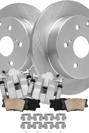 6pc Rear Disc Rotors Calipers Ceramic Brake Pads Kit Final Sale