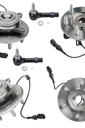 6pc Front & Rear Wheel Hub and Bearings Outer Tie Rods Suspension Kit Get Yours