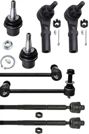 10pc Front Inner Outer Tie Rods Sway Bar Links Lower Ball Joints Suspension Kit Professional Grade