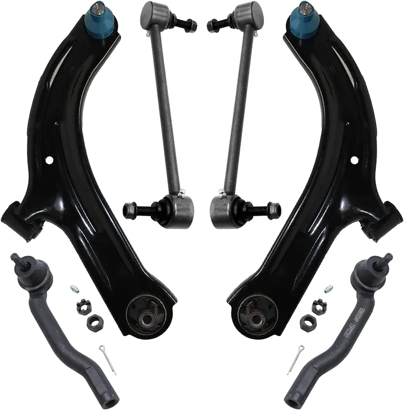 6pc Front Lower Control Arms Outer Tie Rods Sway Bar Links Suspension Kit Grab Now