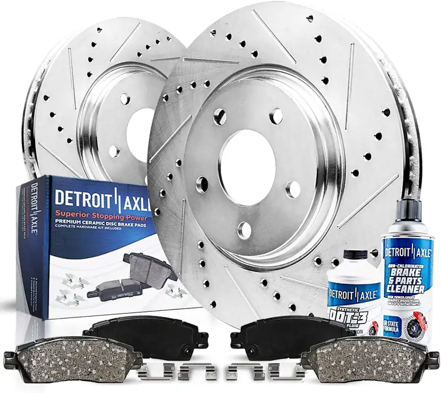 Trending 6pc Front Drilled Slotted Rotors and Ceramic Brake Pads Kit