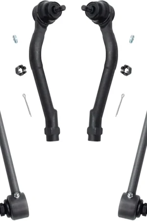Trusted Brand 4pc Front Outer Tie Rods Sway Bar Links Suspension Kit