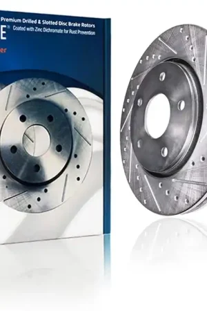Front Drilled and Slotted Brake Rotors (Pair) Price Cut