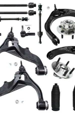 14pc Front Control Arms Wheel Hub and Bearings Tie Rods Suspension Kit In Demand