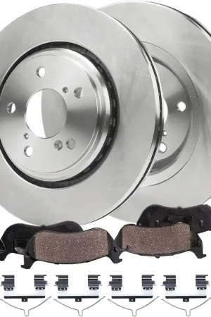 4pc Front Disc Rotors and Ceramic Brake Pads Kit Today Only