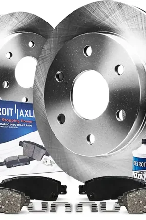 6pc Front Disc Rotors and Ceramic Brake Pads Kit Luxury