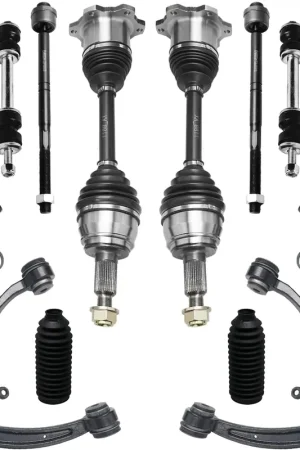 Seasonal Sale 14pc Front CV Axles Upper Control Arms Sway Bar Links Tie Rods Suspension Kit