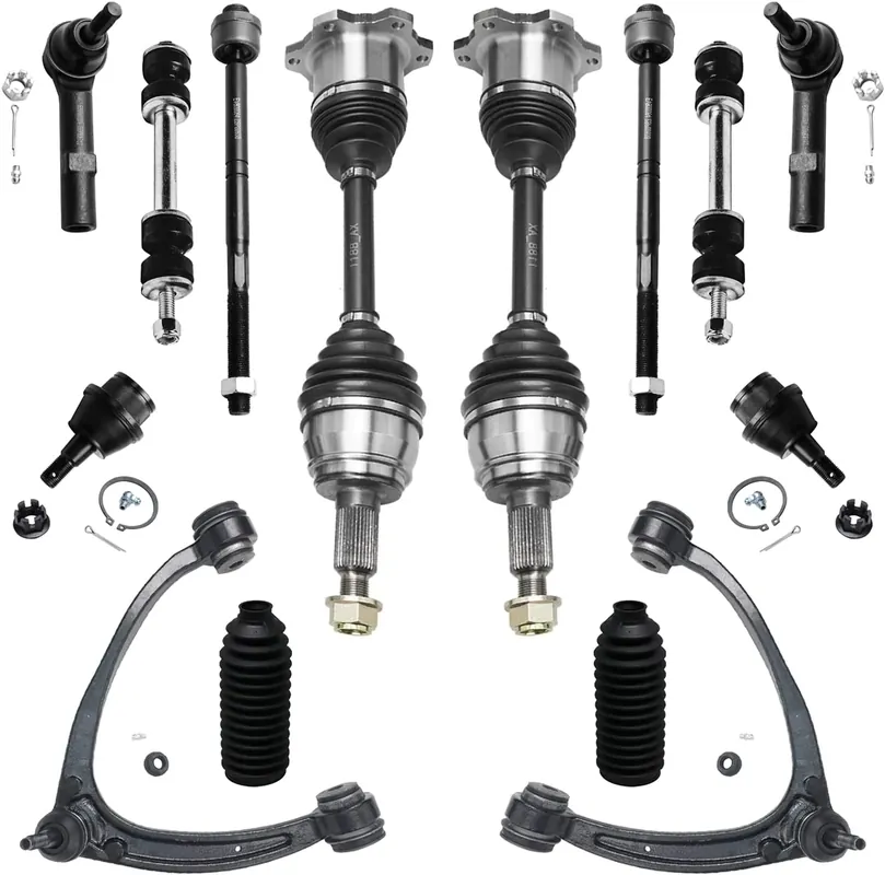 Seasonal Sale 14pc Front CV Axles Upper Control Arms Sway Bar Links Tie Rods Suspension Kit