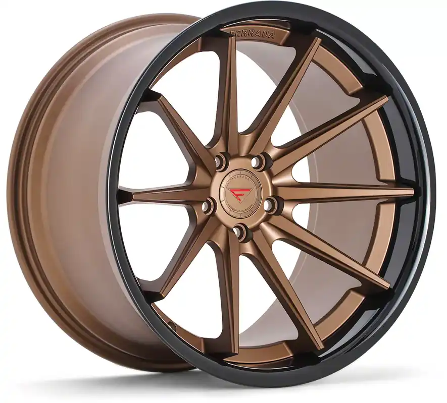 No Minimum Order Ferrada Wheels FR4 Matte Bronze with Gloss Black Lip Wheel; Rear Only; 20x10.5; 20mm Offset